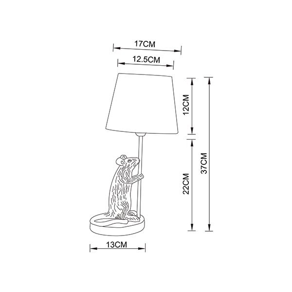 Настольная лампа Arte Lamp Gustav A4420LT-1WH, арматура белая, плафон ткань белая, 17х17 см - фото 1