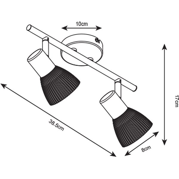 Спот Arte Lamp Parry A5062AP-2AB, арматура бронза, плафоны стекло белое, 39х8 см - фото 1