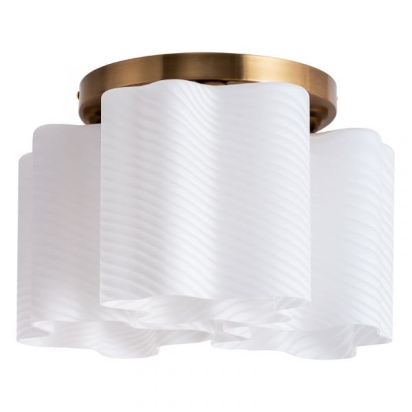 Потолочная люстра Arte Lamp Serenata A3459PL-3AB, арматура цвет бронза, плафон/абажур стекло, цвет белый