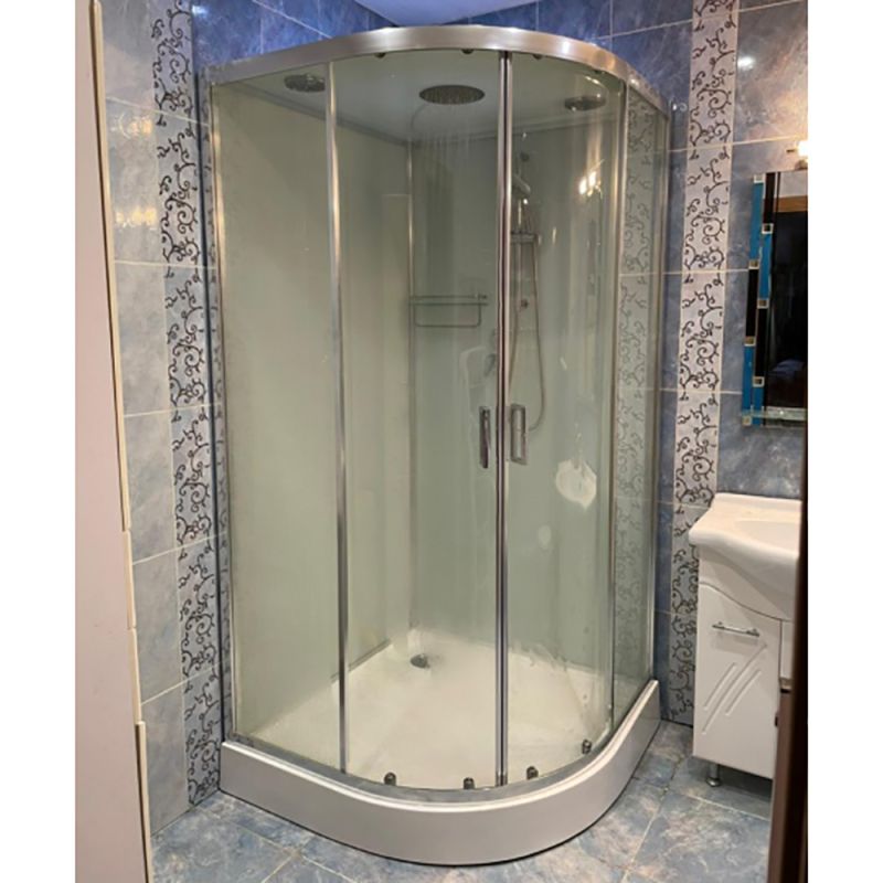 Душевая кабина Frank F409 М Brilliant 90x90, с полотенцедержателем, стекло матовое, профиль хром - фото 1