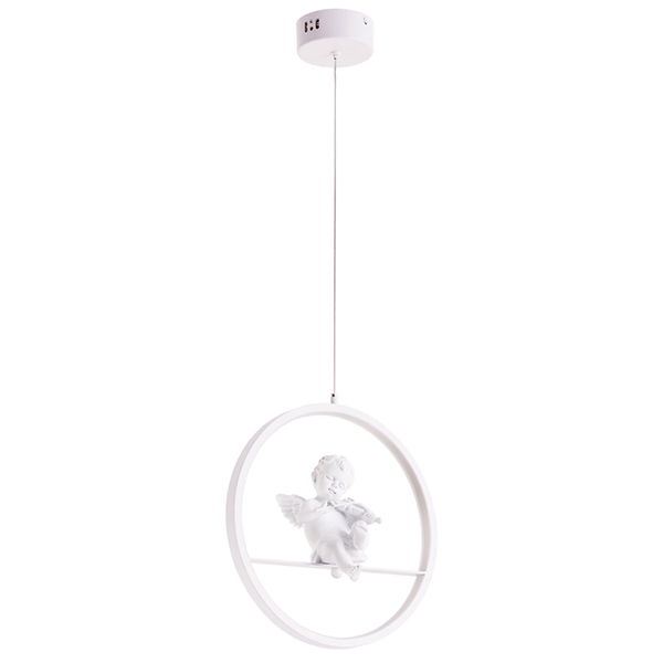 Подвесной светильник Arte Lamp Paradise A6065SP-1WH, арматура белая, плафон металл / силикон белый, 30х30 см