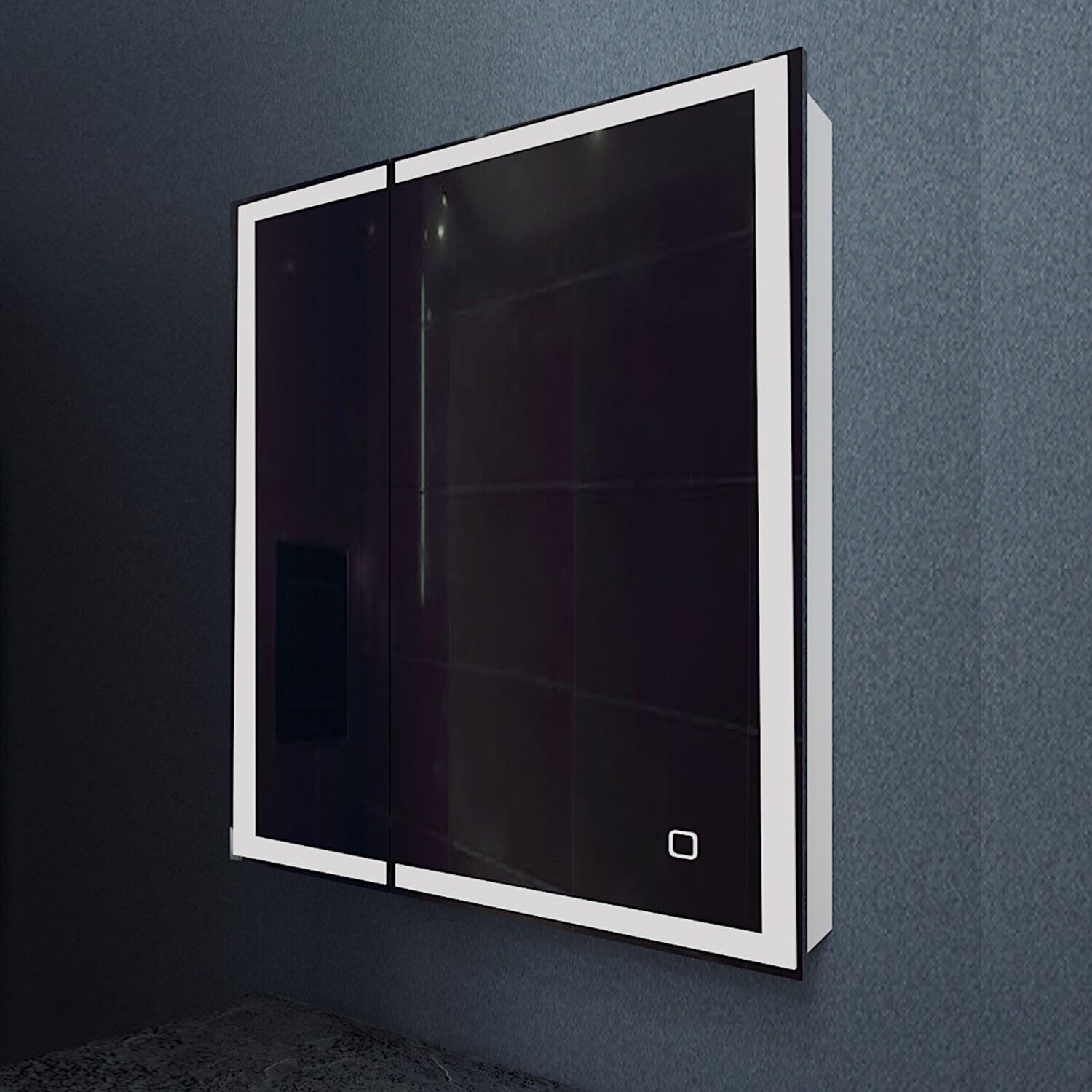 Шкаф-зеркало Mixline Минио 70x80, правый, с подсветкой, цвет белый - фото 1