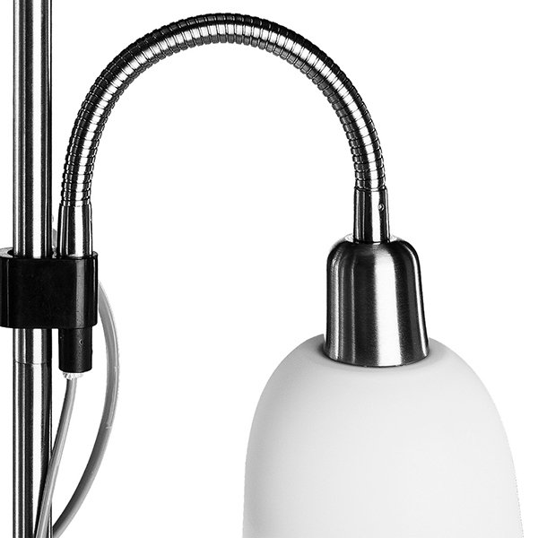 Торшер Arte Lamp Duetto A9569PN-2SS, арматура серебро, плафоны пластик белый, 30х30 см