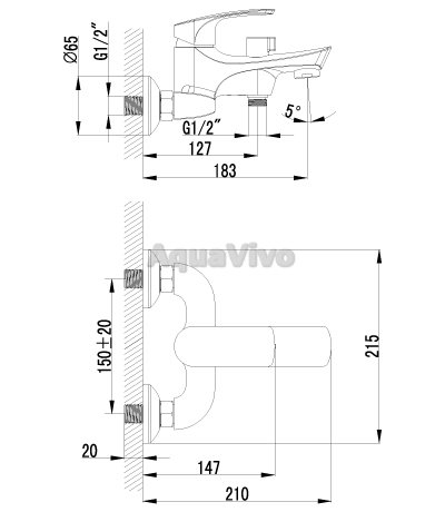 Смеситель Lemark Plus Shape LM1712C для ванны