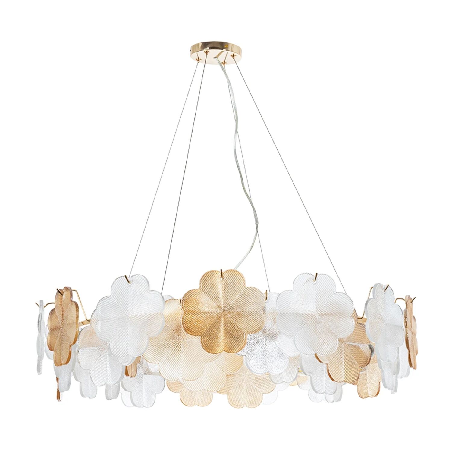 Подвесная люстра Arte Lamp Mallika A4077SP-10GO, арматура золото, плафон стекло прозрачное