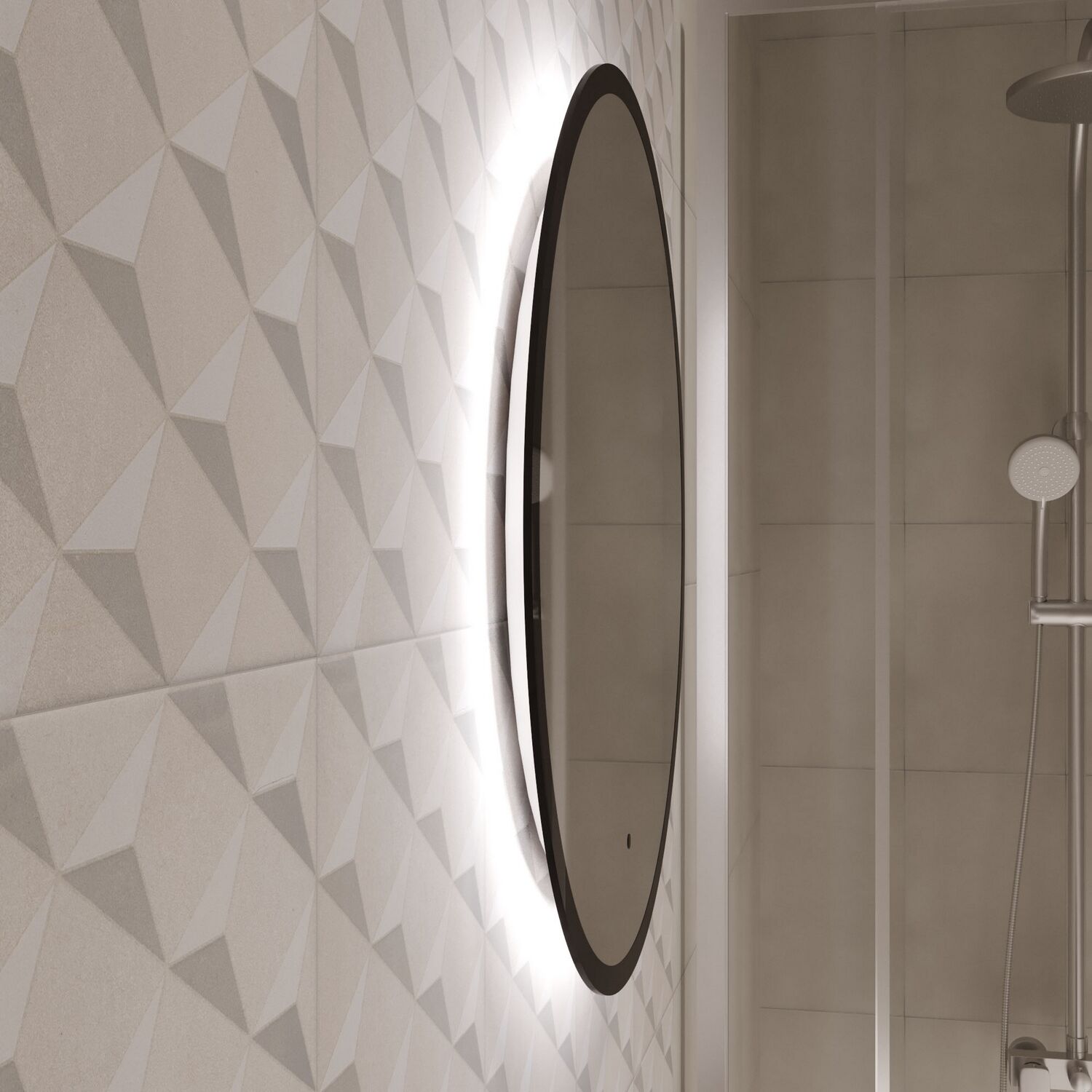 Зеркало Mixline Монако D60 60x60, с подсветкой, цвет черный - фото 1