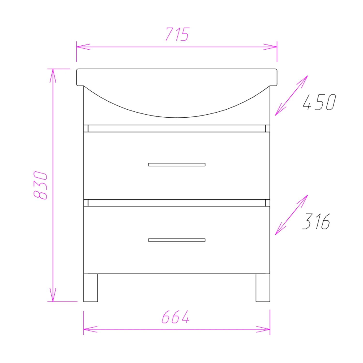Мебель для ванной Оника Дельта 70.13, цвет ясень шимо - фото 1