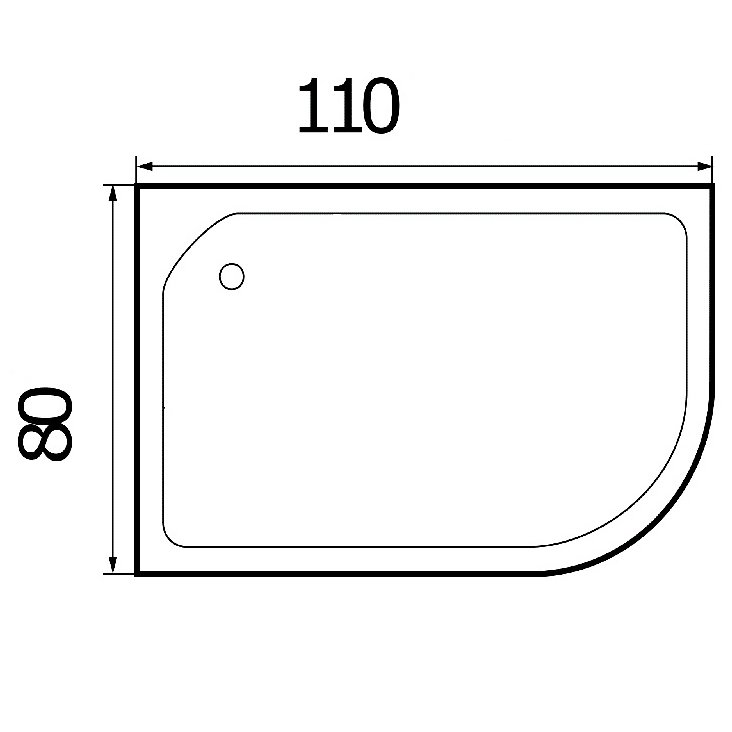 Поддон для душа Wemor 110/80/24 L 110x80, левый, ABS-пластик, цвет белый
