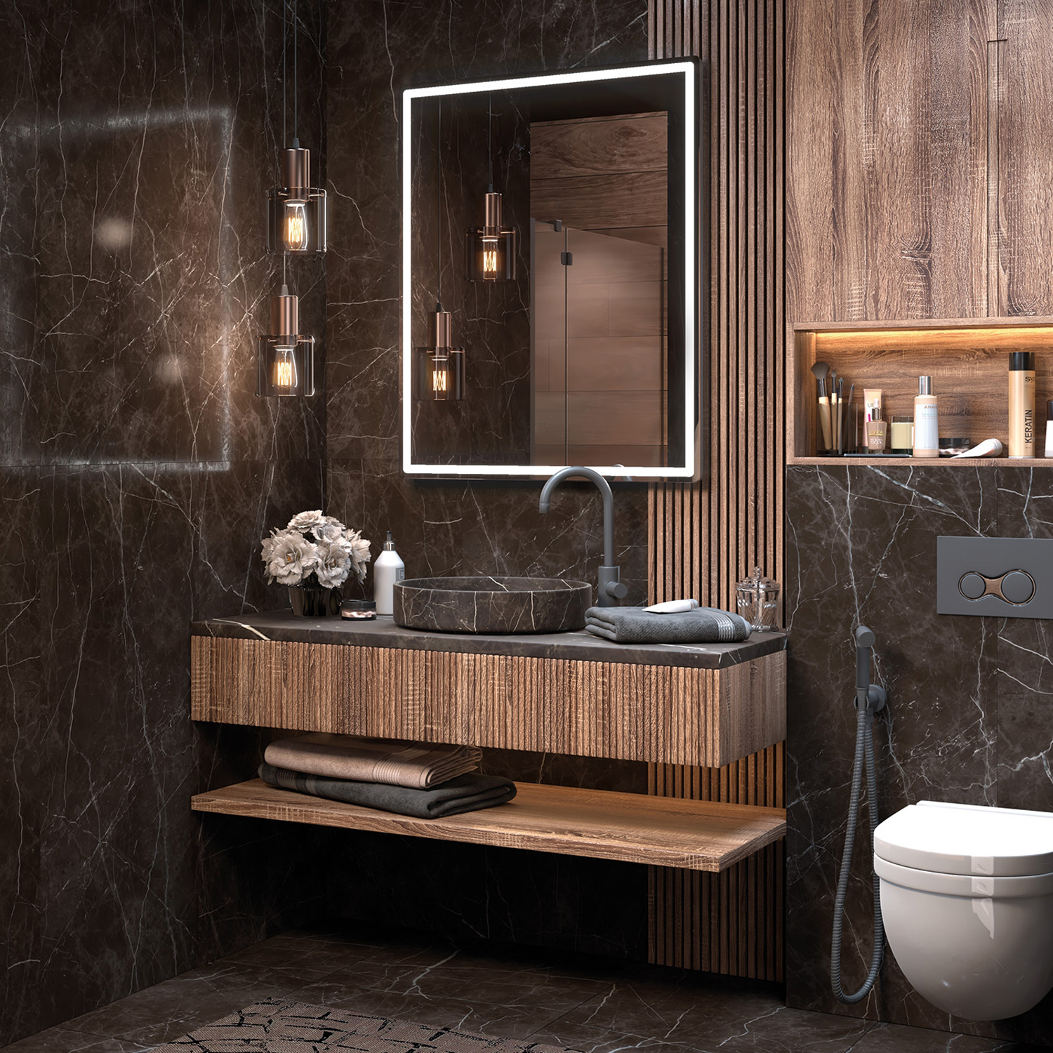 Зеркало Vigo Roberta Comfort 80x100, с подсветкой, функцией антизапотевания - фото 1