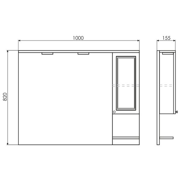 Шкаф-зеркало Comforty Севилья 100, правый, с подсветкой, цвет слоновая кость - фото 1