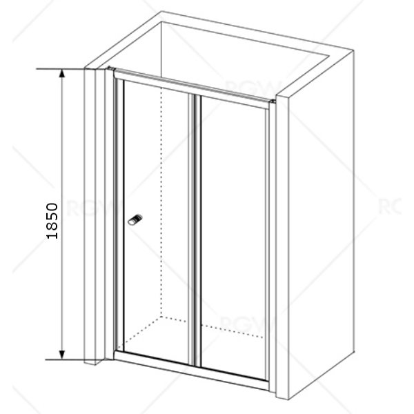 Душевая дверь RGW Classic CL-21 100x185, стекло шиншилла, профиль хром