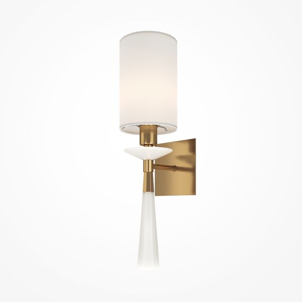 Бра Maytoni Bianco MOD224WL-01BS1, арматура латунь, плафон ткань белая