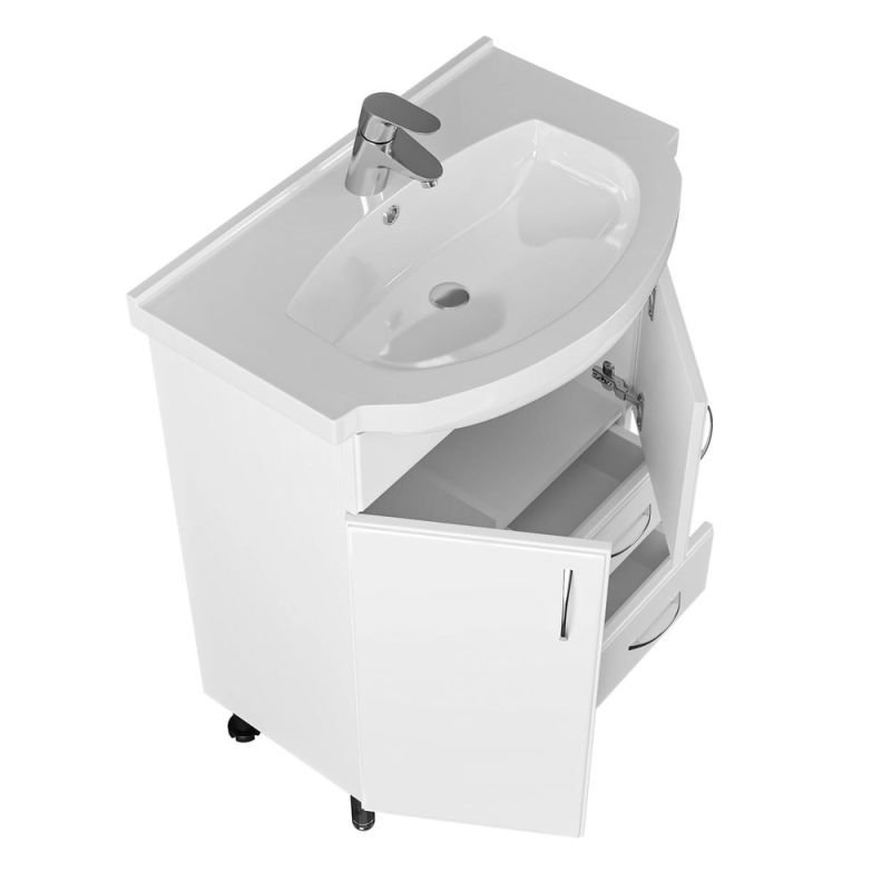 Тумба под раковину Санта Элеганс 65 напольная, с ящиками, цвет белый - фото 1