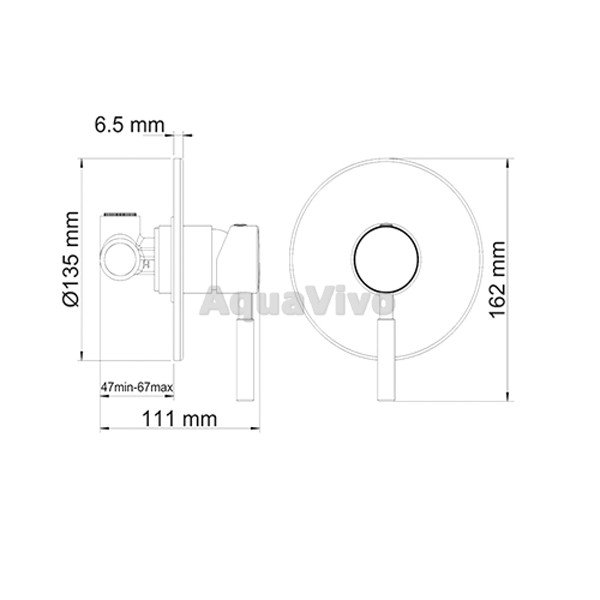 Гигиенический душ WasserKRAFT Main A14157, со встраиваемым смесителем