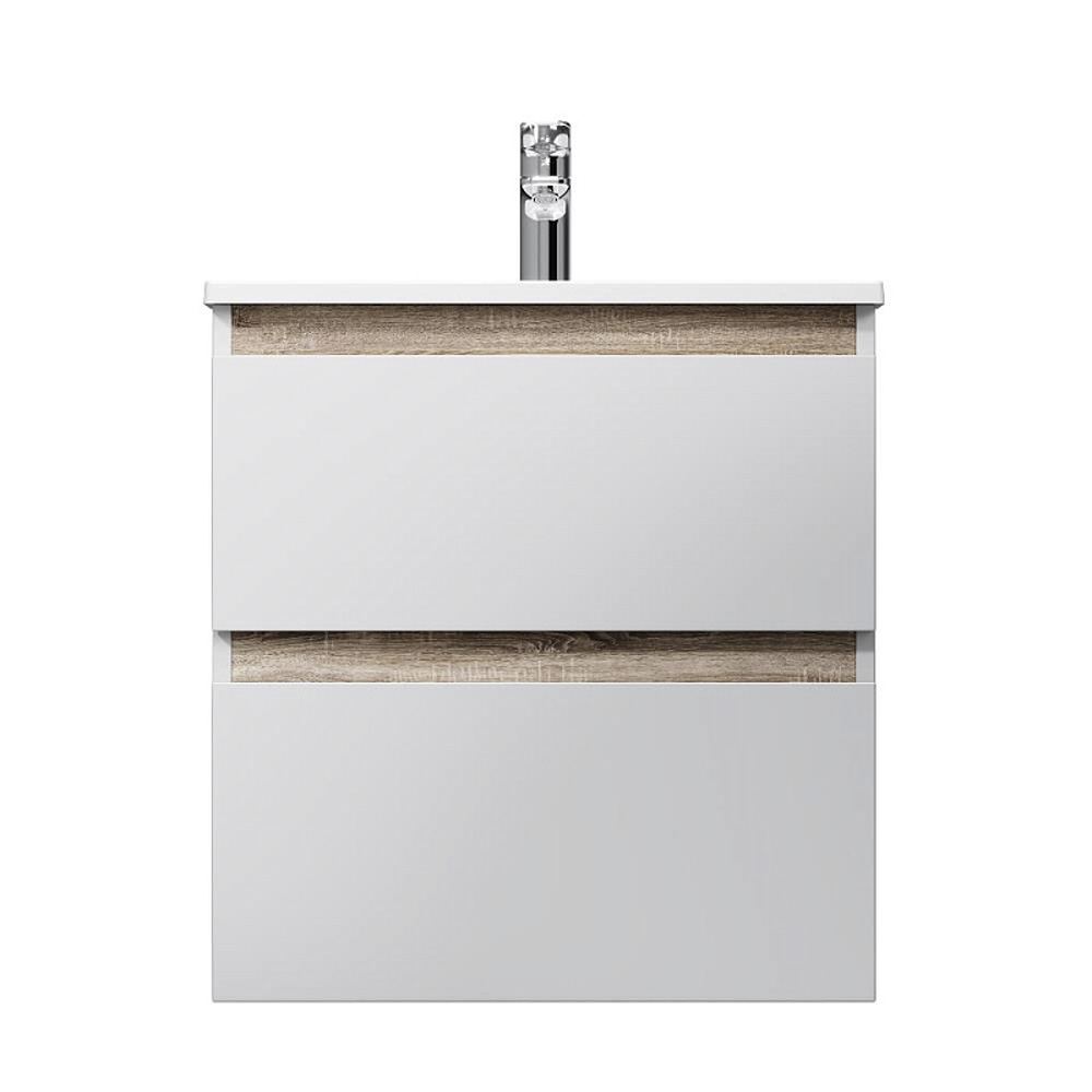 Тумба под раковину AM.PM X-Joy 60 подвесная, цвет белый глянец/дерево - фото 1