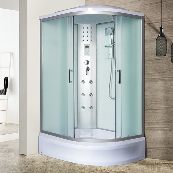 Душевая кабина River Dunay 110/80/24 МТ L 110x80, левая, стекло матовое, профиль хром матовый, с крышей, с гидромассажем