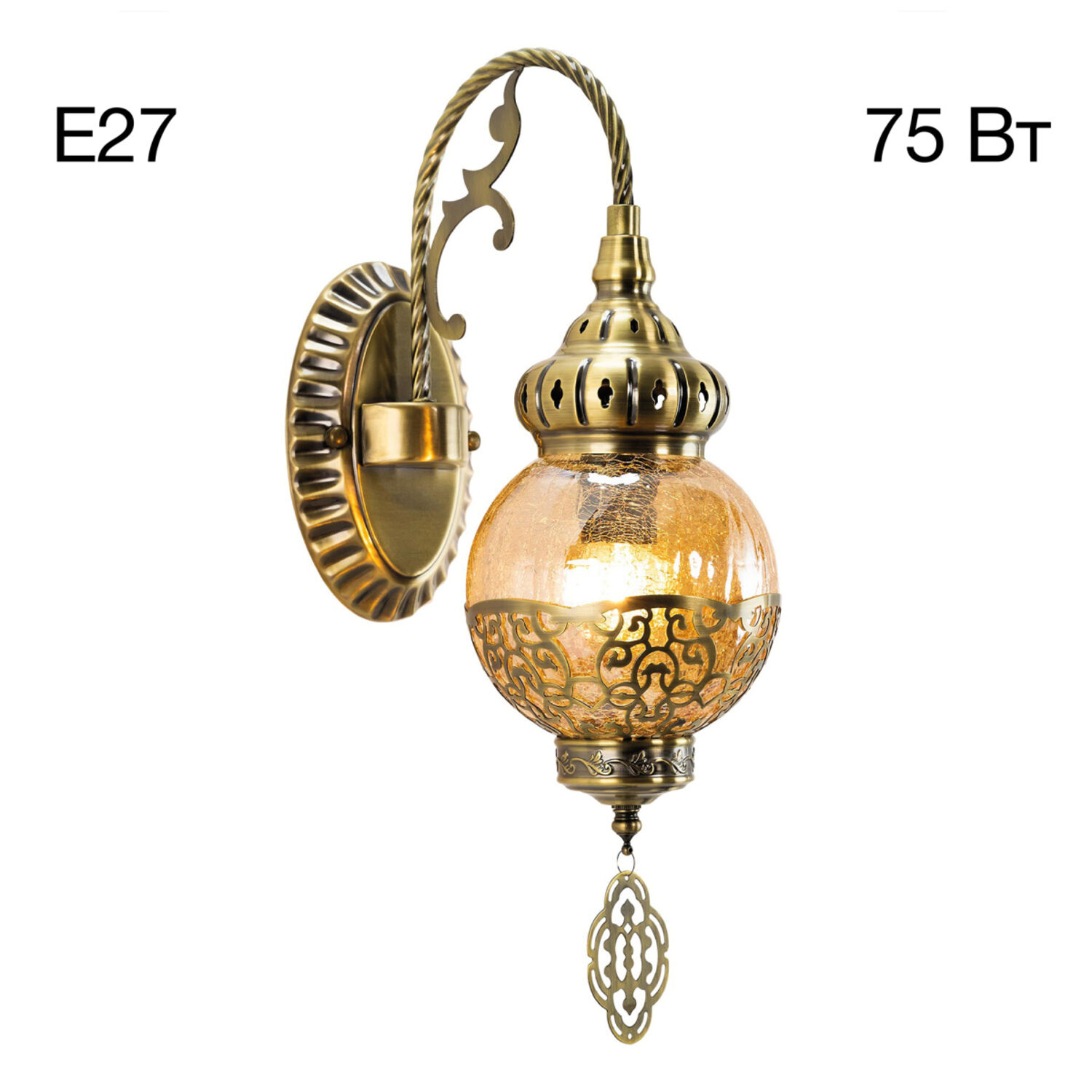 Бра Citilux Каир CL419313, арматура бронза, плафоны металл / стекло шампань / бронза