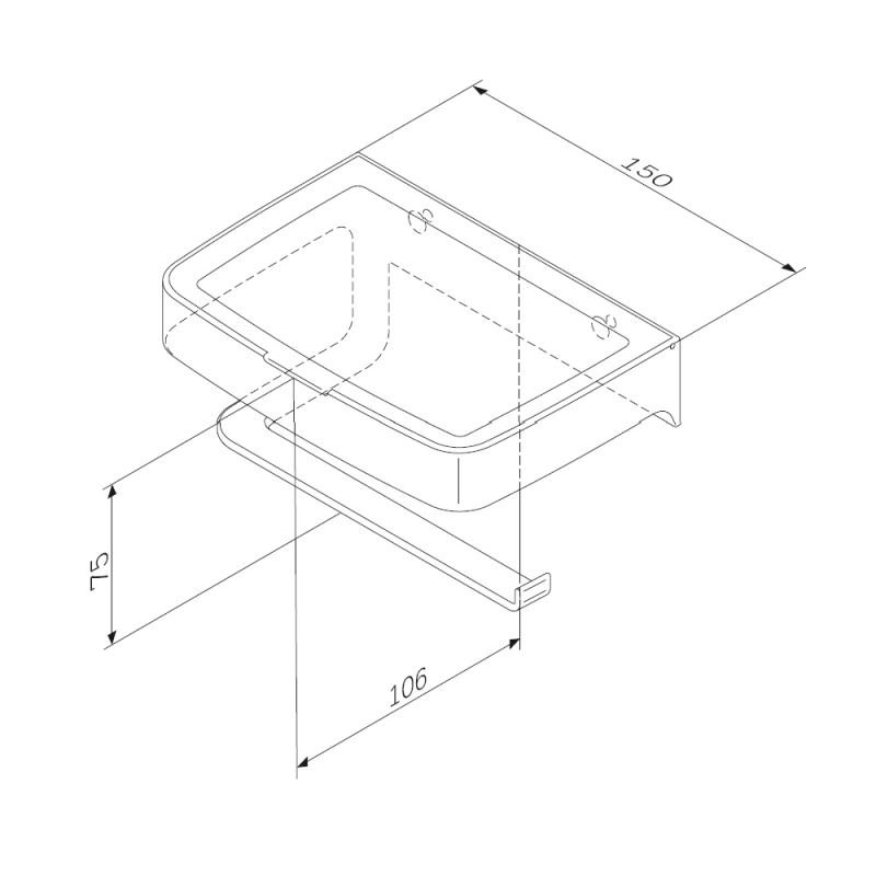 Держатель туалетной бумаги AM.PM Inspire 2.0 A50A341522, с полкой для телефона, цвет черный