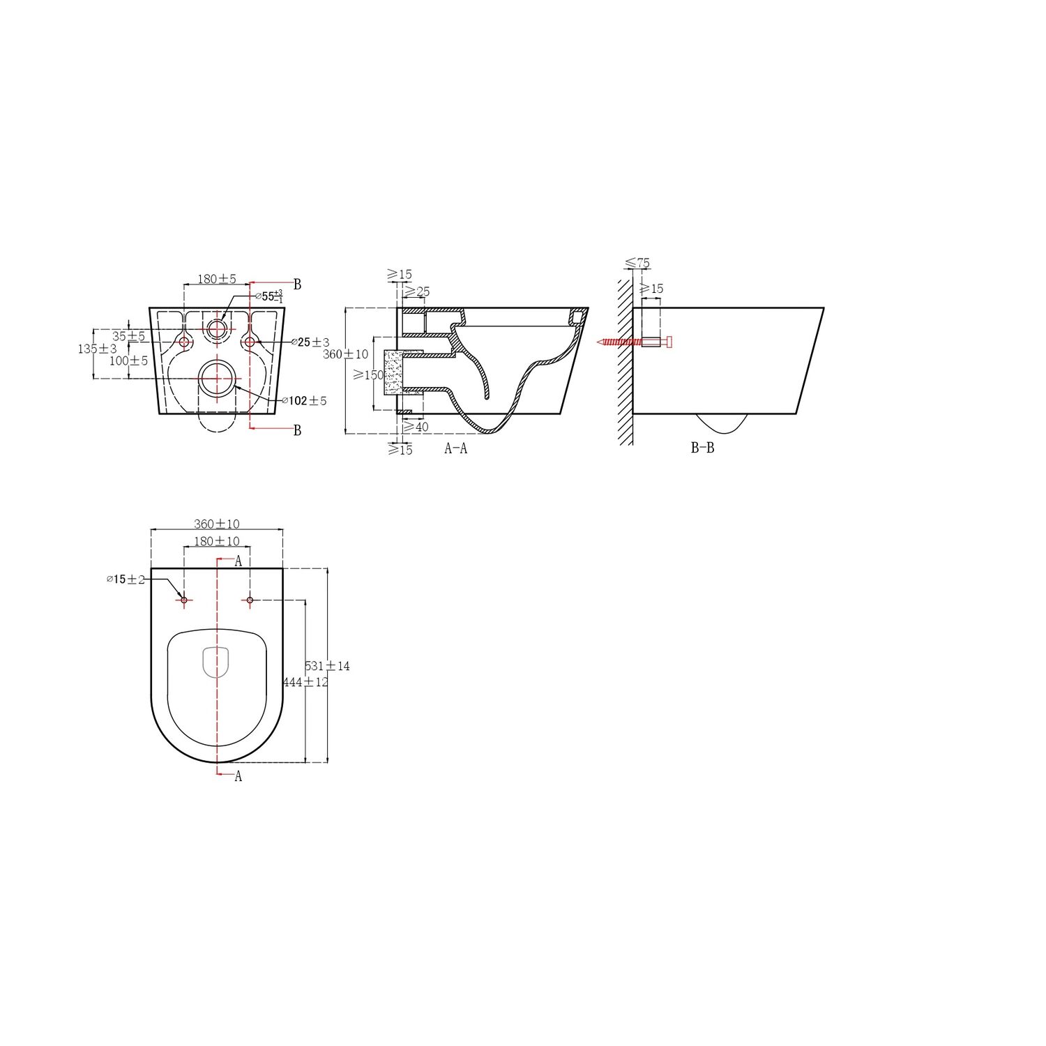 Унитаз Акватек Оберон AQ1363WT-00 подвесной, безободковый, смыв Торнадо, с сиденьем микролифт, цвет белый - фото 1