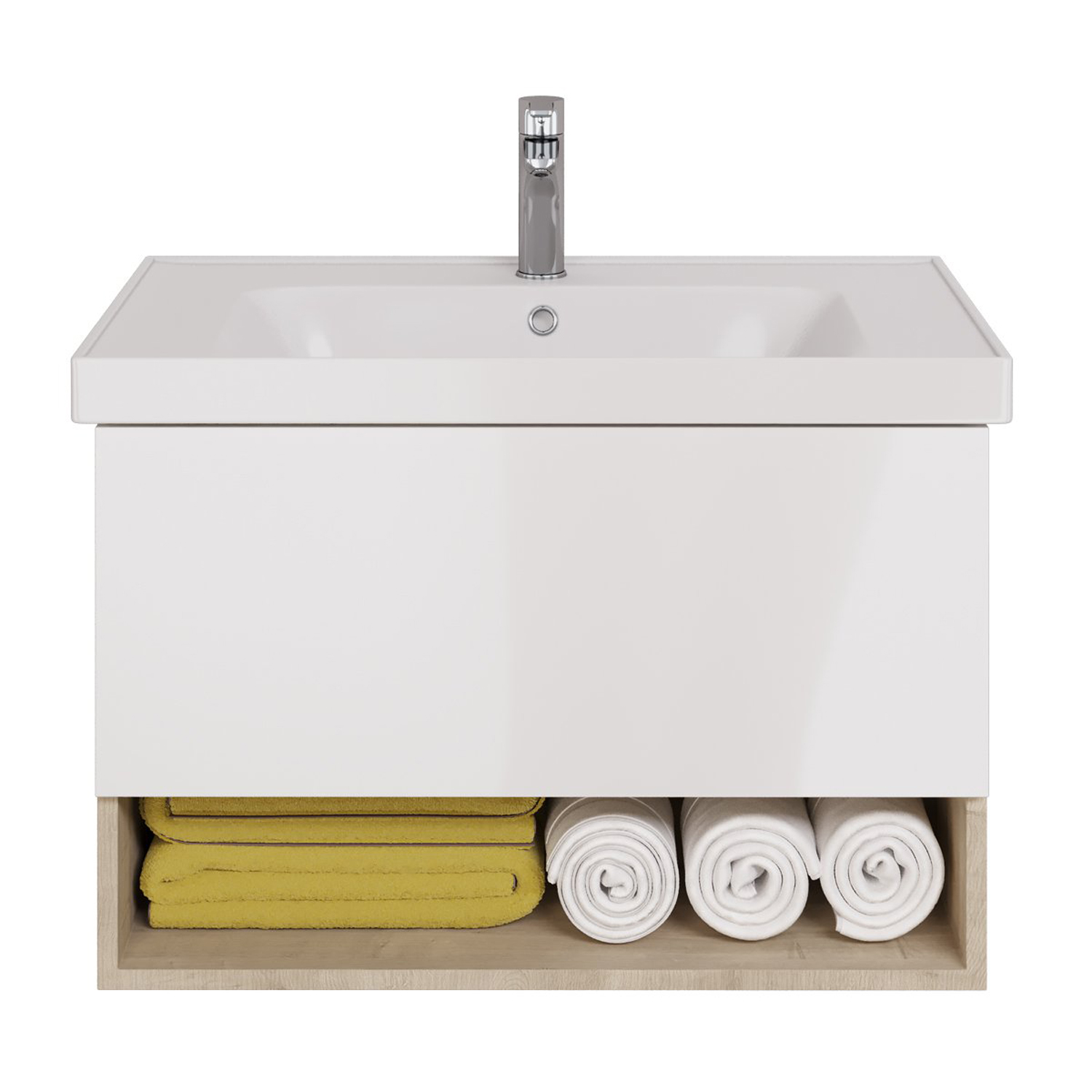 Мебель для ванной Dreja Perfecto 90, цвет дуб / белый лак - фото 1