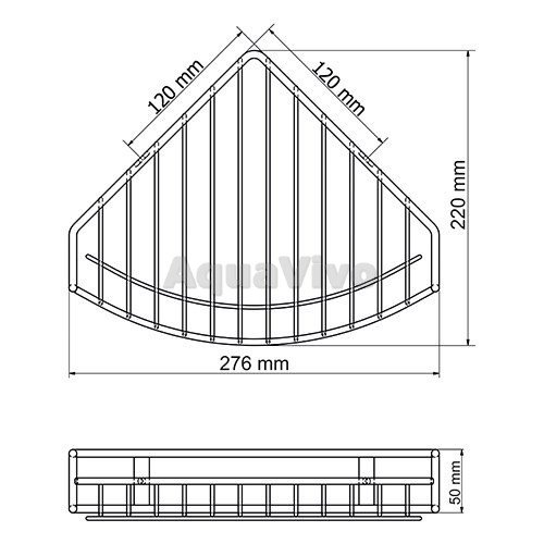 Полка WasserKRAFT K-1511, металлическая, цвет хром матовый - фото 1