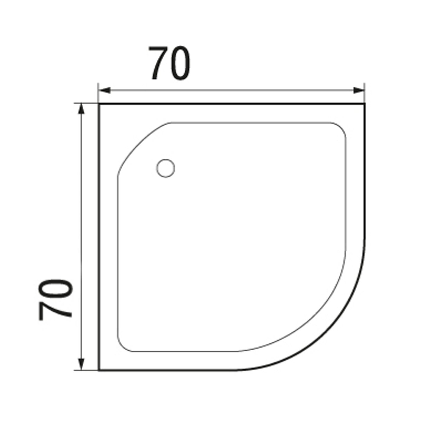 Поддон для душа Wemor 70/24 C 70x70, ABS-пластик, цвет белый - фото 1