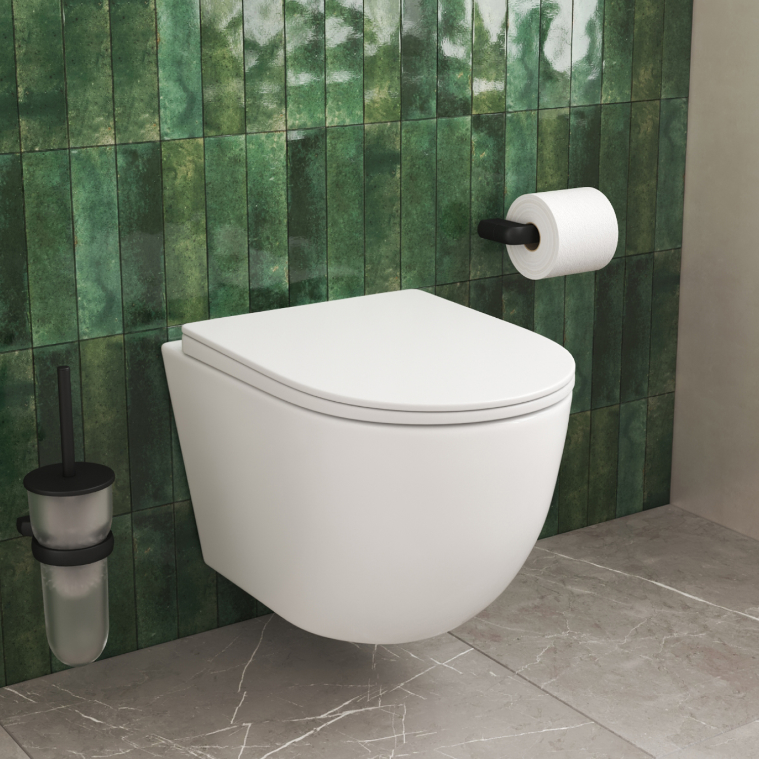 Комплект: Инсталляция AM.PM Pro I012704+Кнопка I049038 черная +JOKI Stella XL T JK5751037 белый унитаз, смыв торнадо