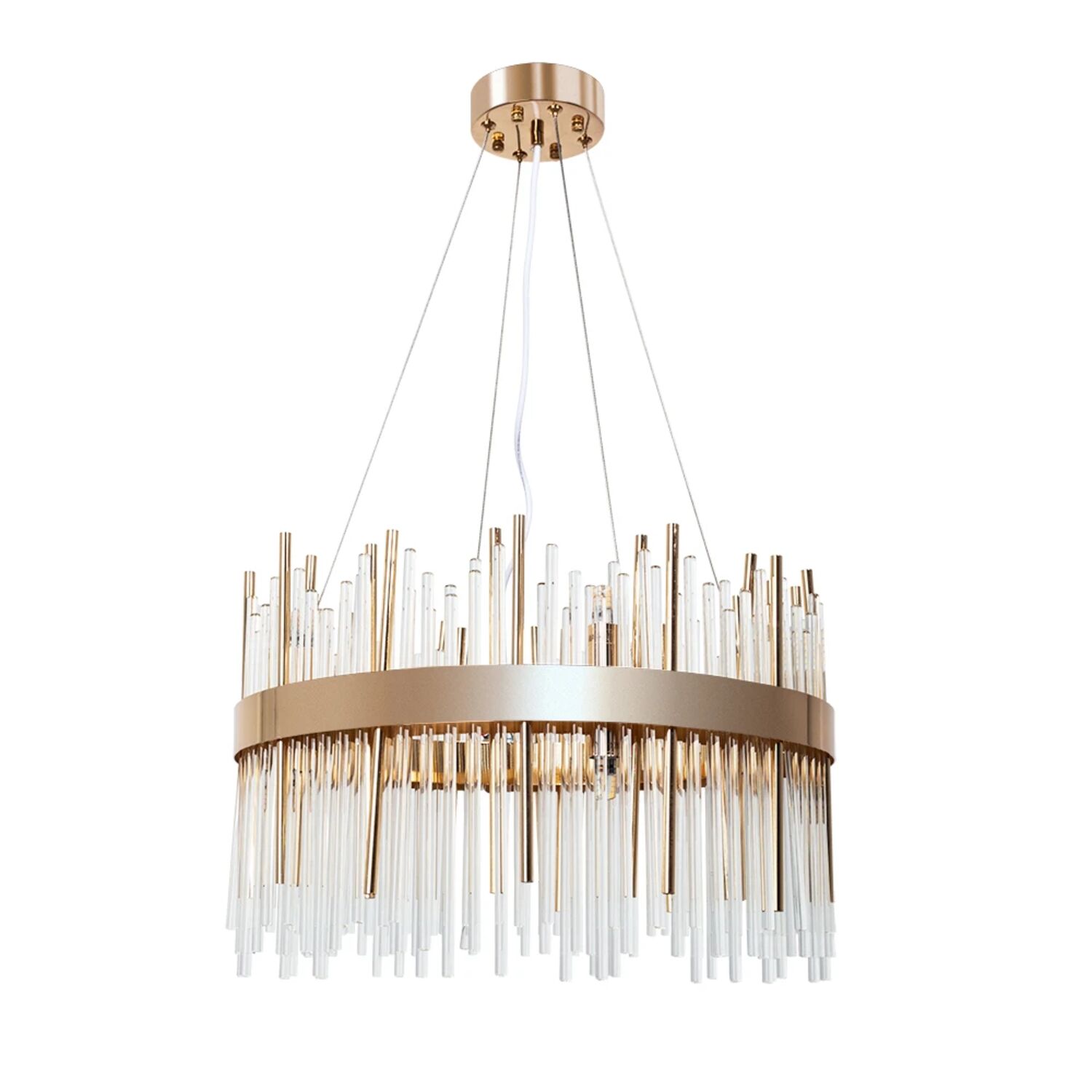 Подвесная люстра Arte Lamp Acapulco A1007SP-10GO, арматура золото, плафон стекло прозрачное