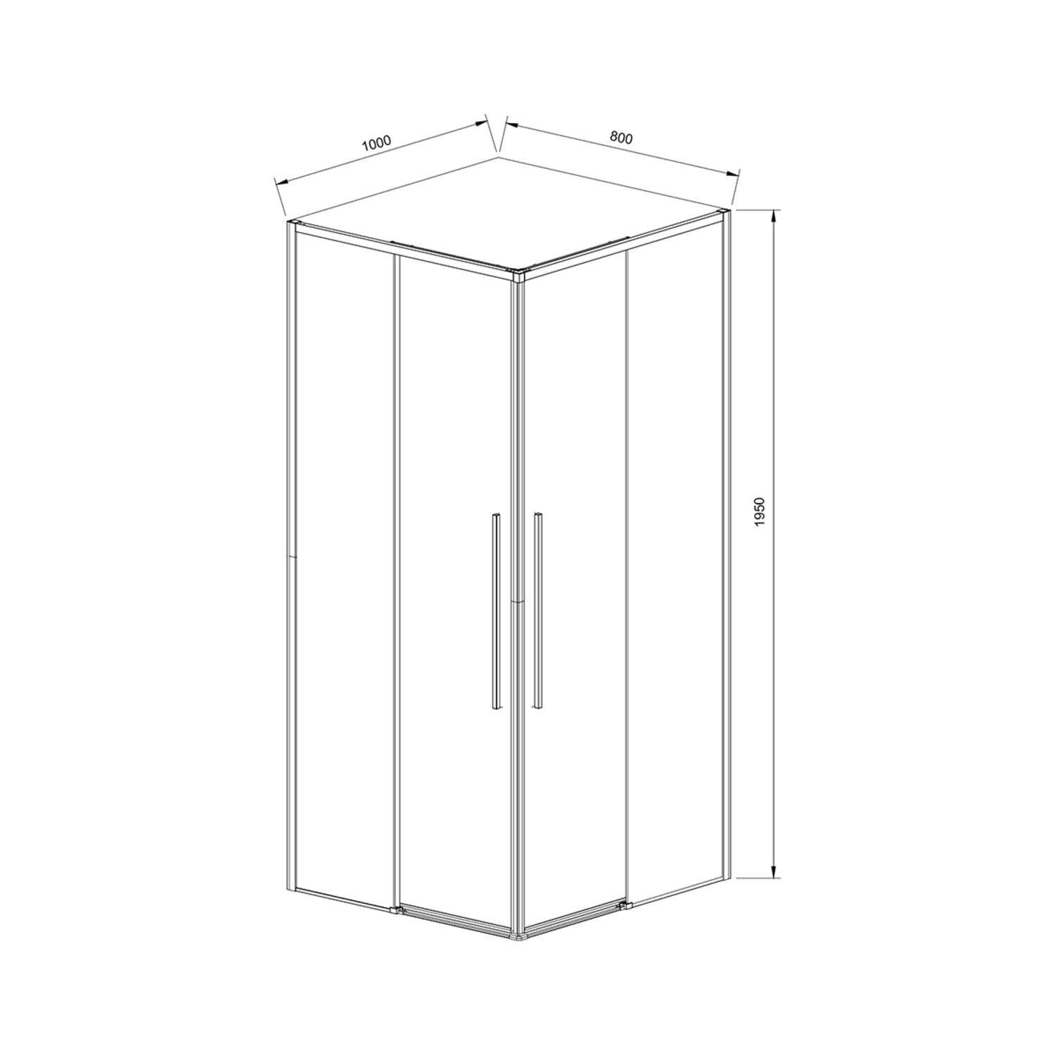 Душевой уголок Vincea Slim-N VSS-4SN 100x80, стекло прозрачное, профиль брашированное золото - фото 1