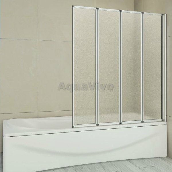 Шторка на ванну Good Door Screen GR4-100-G-WE 100x140, стекло грейп, профиль белый