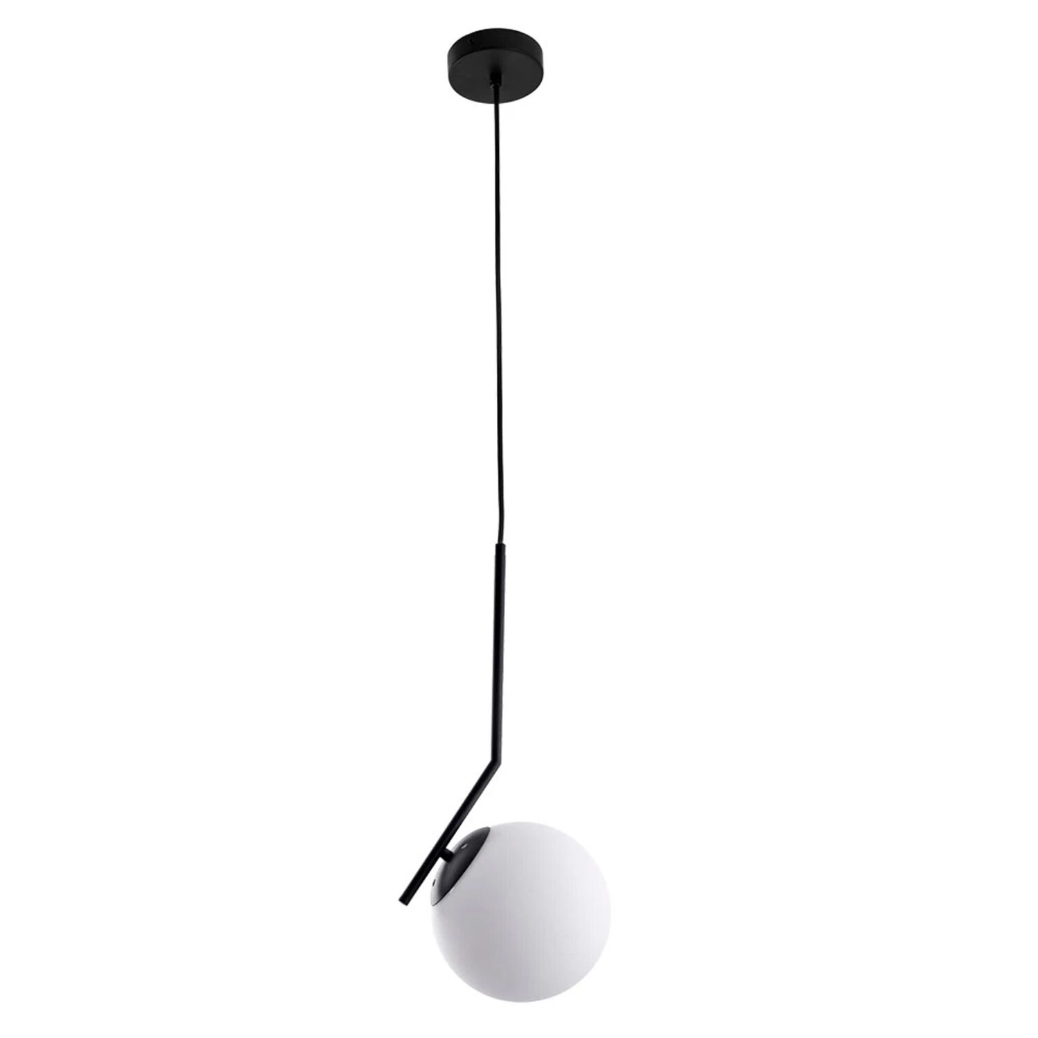 Подвесной светильник Arte Lamp Bolla-Unica A1923SP-1BK, арматура черный, плафон стекло белое