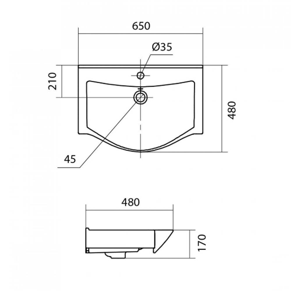 Мебель для ванной Оника Навиа 65, подвесная, цвет белый
