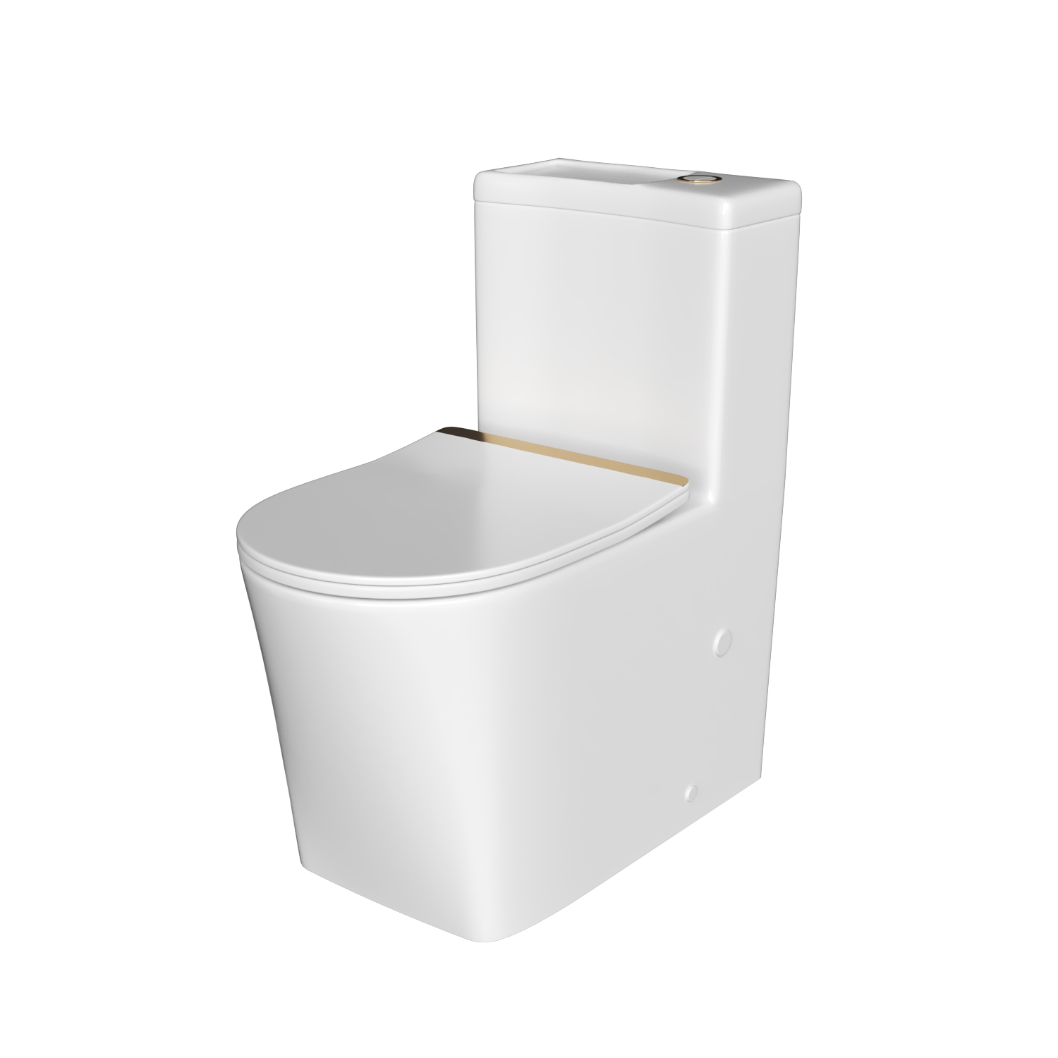 Унитаз-моноблок Joki Royal T Gold JK86472105GOLD напольный, безободковый, смыв Торнадо, с сиденьем микролифт, цвет белый / золото