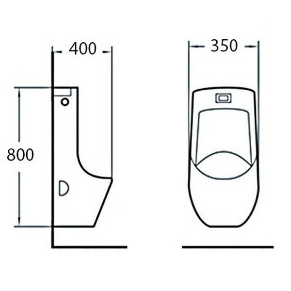 Писсуар SantiLine SL-6002 подвесной, с функцией электронного смыва, цвет белый - фото 1