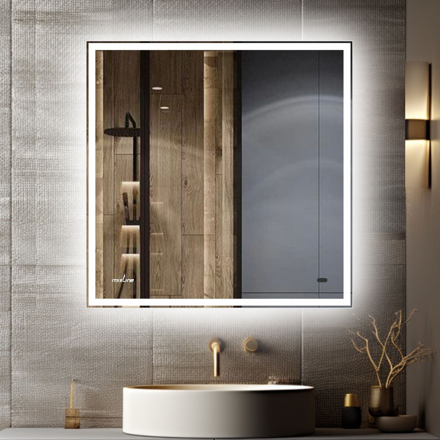 Зеркало Mixline Велес 70x80, с подсветкой - фото 1