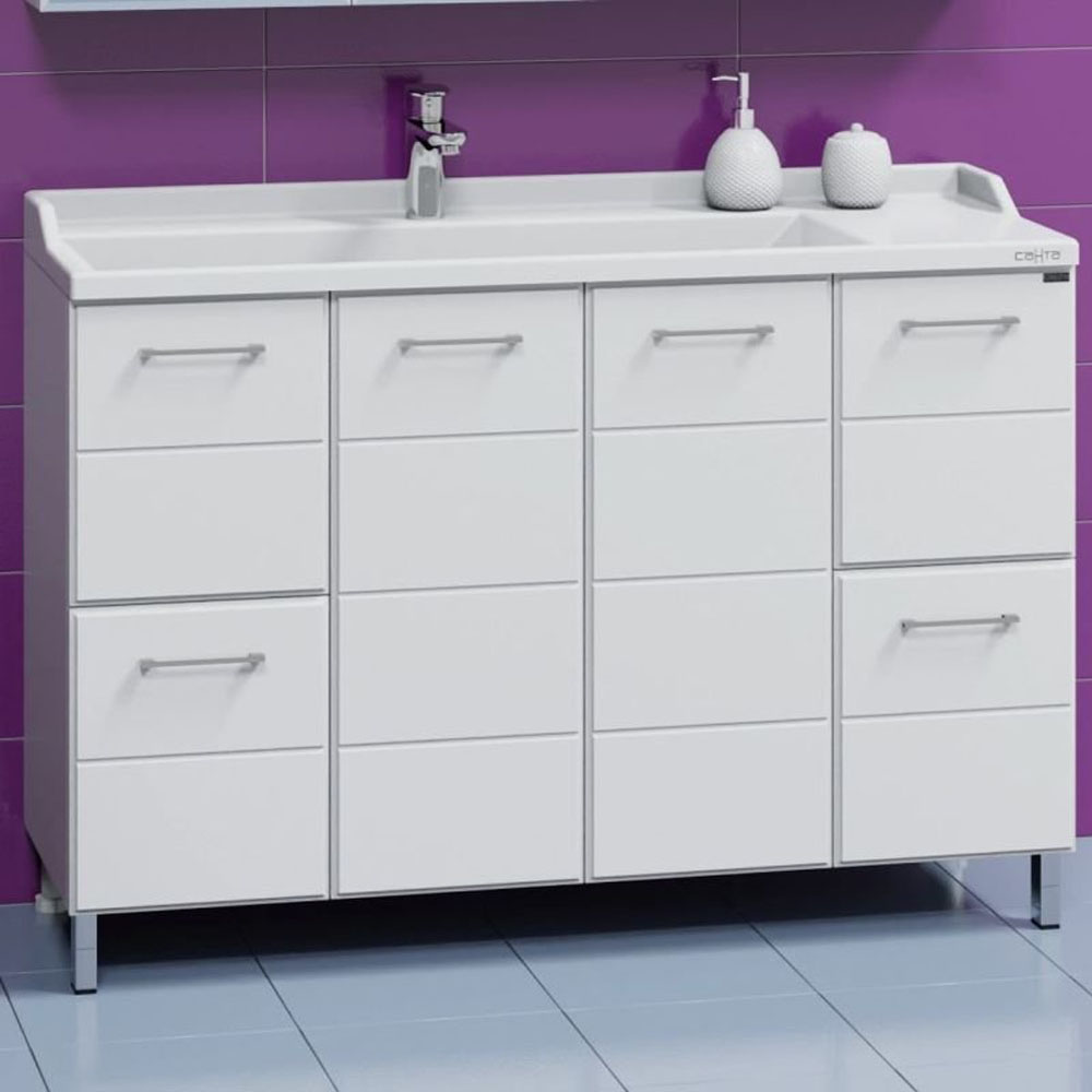 Тумба под раковину Санта Омега 120 напольная, цвет белый