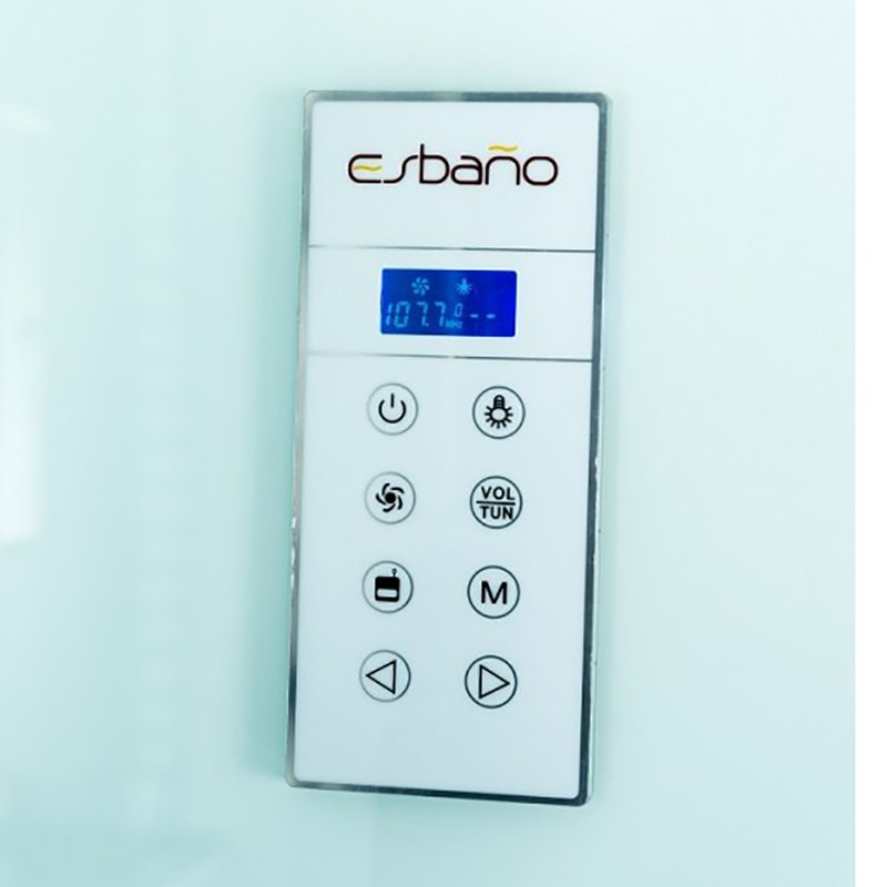 Душевая кабина Esbano Elegancia ES-L115СR Left 115х85, левая, стекло рифленое, профиль хром матовый, с крышей, с подсветкой