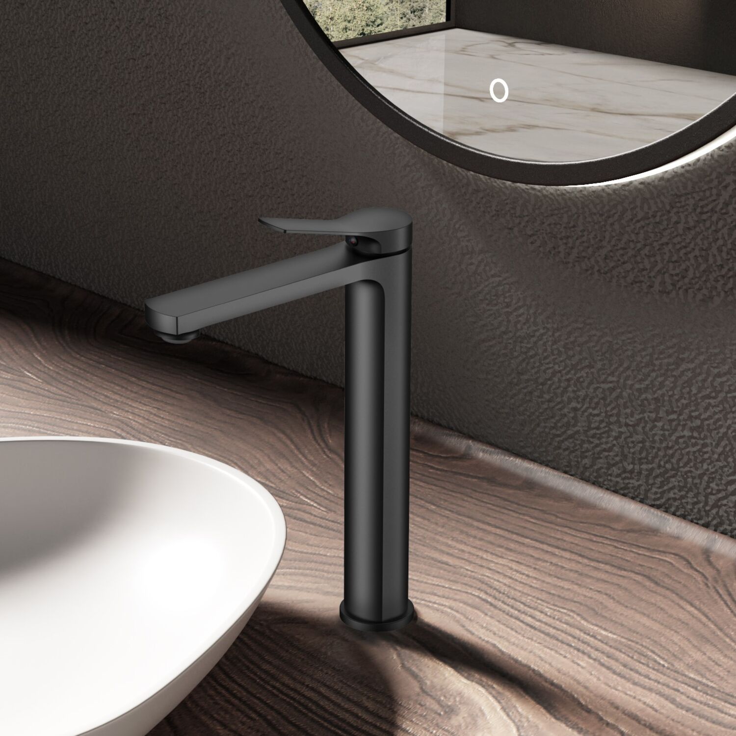 Смеситель Vincea Arco VBF-4AR02MB для раковины, цвет черный - фото 1