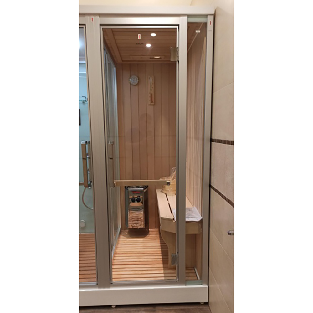 Душевая кабина Frank F921 R 220х130, правая, стекло прозрачное, профиль хром, с сауной