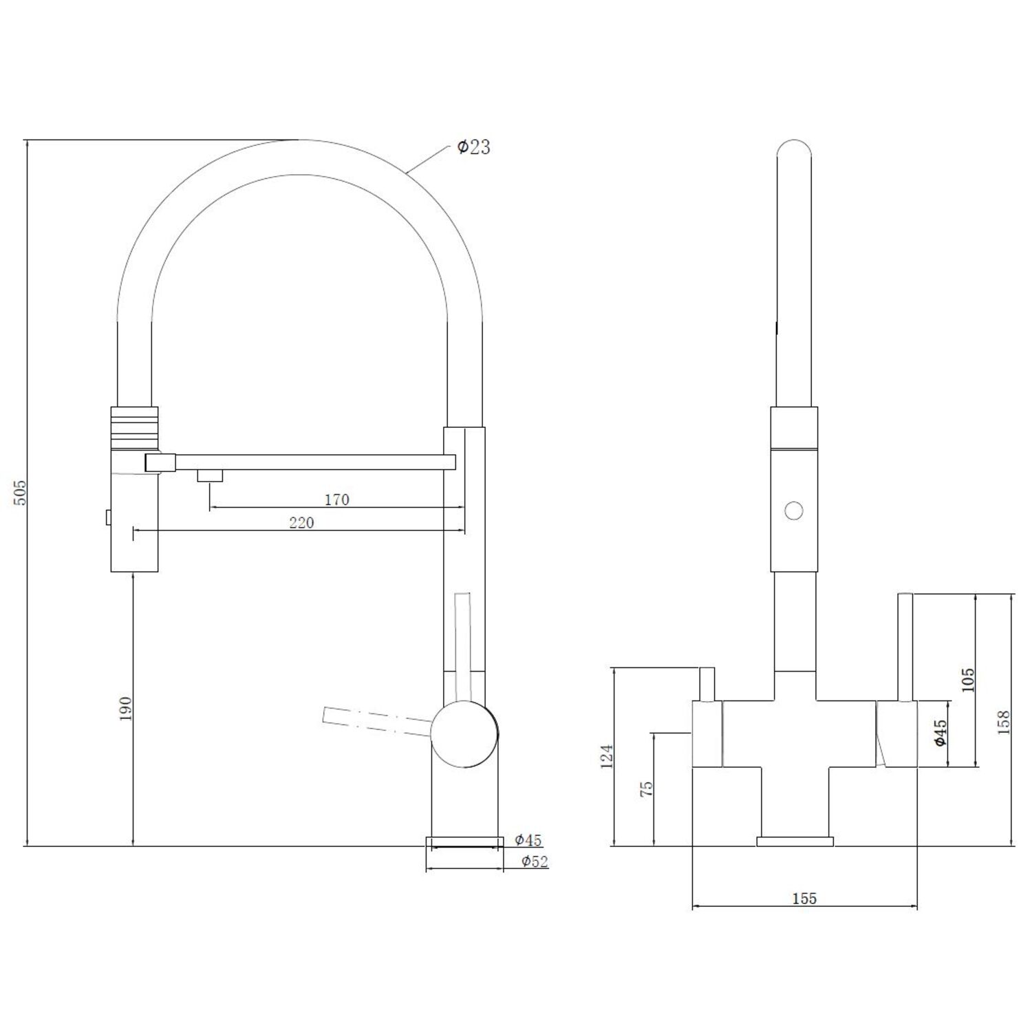Смеситель Vincea VKF-120MB для кухни, с гибким изливом, цвет черный - фото 1
