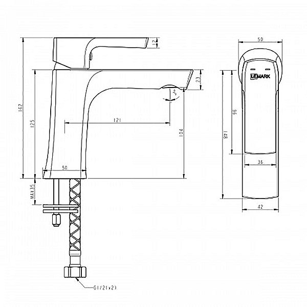 Смеситель Lemark Ursus LM7206BL для раковины, с донным клапаном, цвет черный