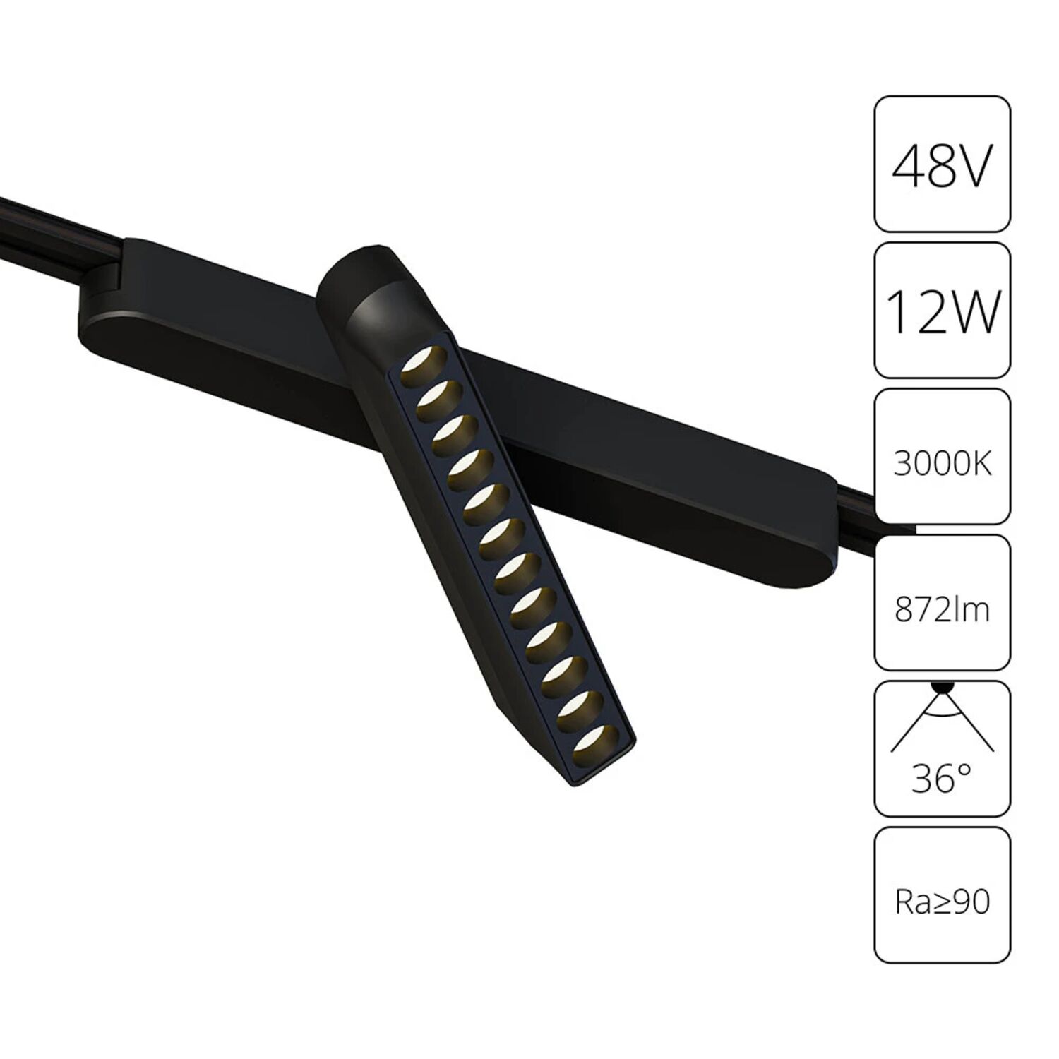 Магнитный трековый светильник Arte Lamp Rapid A1161PL-1BK, арматура черная   