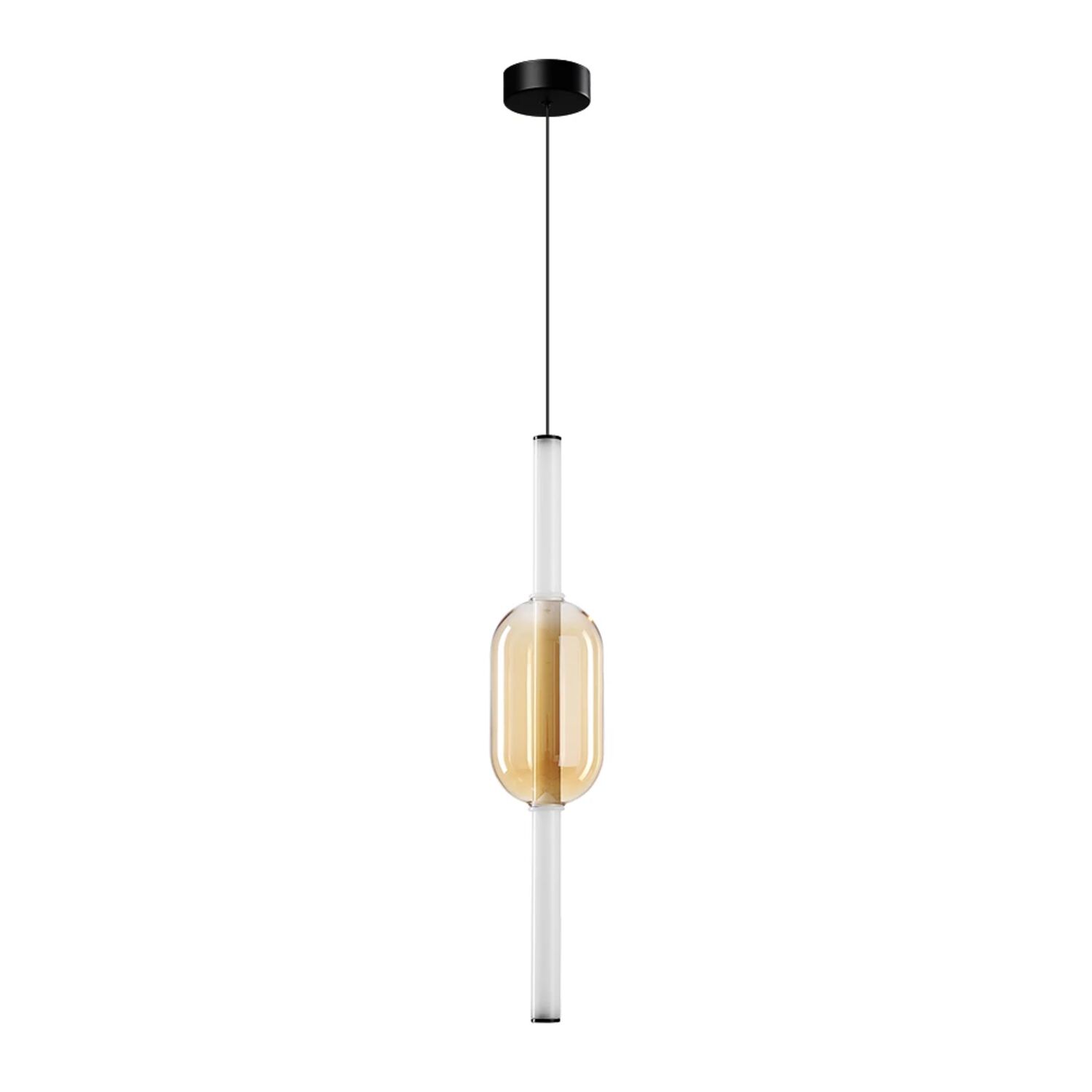 Подвесной светильник Arte Lamp Rigla A6837SP-12AM, арматура черная, плафон стекло янтарное
