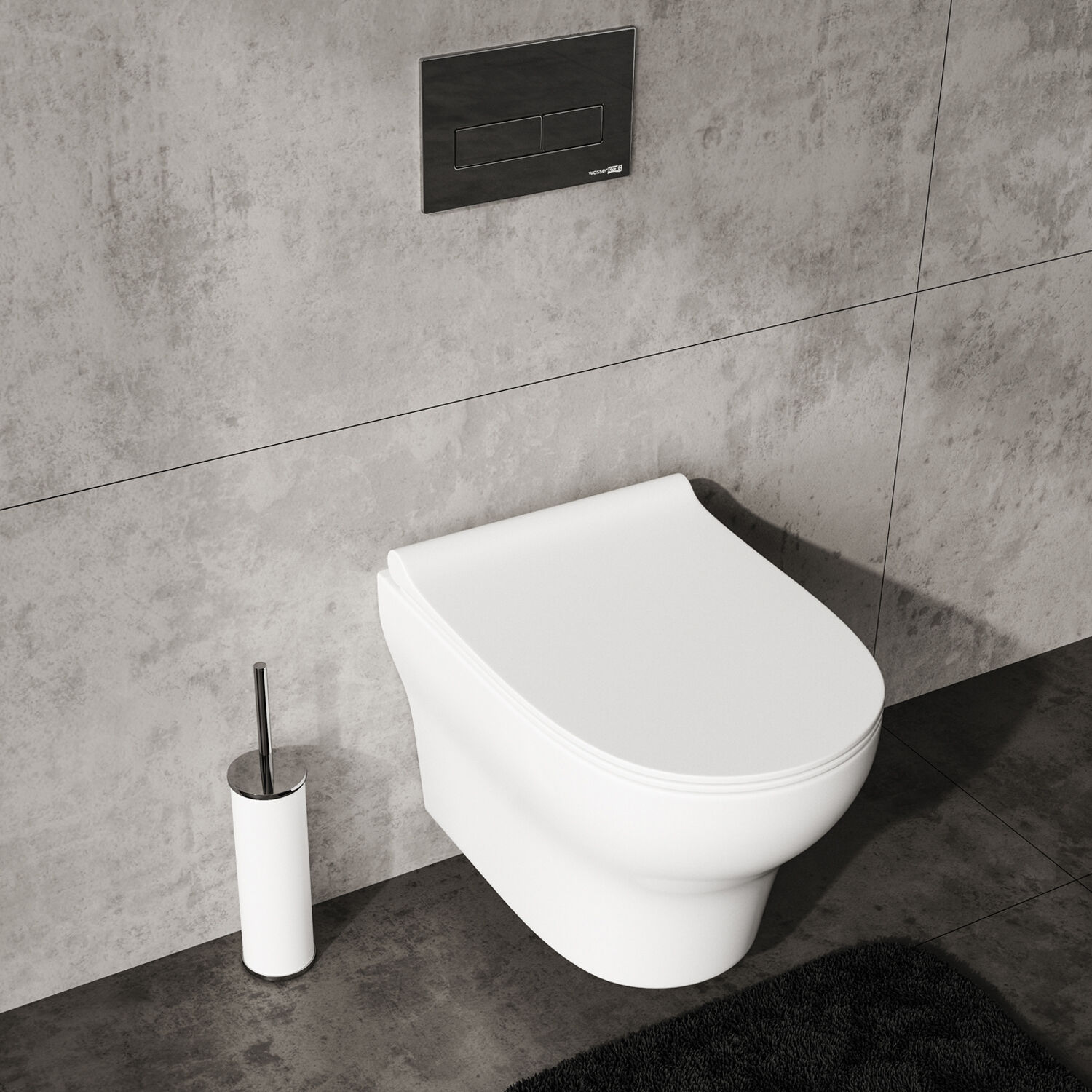 Унитаз WasserKRAFT Berkel H001.E034 подвесной, безободковый, с сиденьем микролифт, цвет белый глянец - фото 1