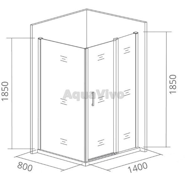 Душевой уголок Good Door Infinity WTW+SP-C-CH 140x80, стекло прозрачное, профиль хром - фото 1