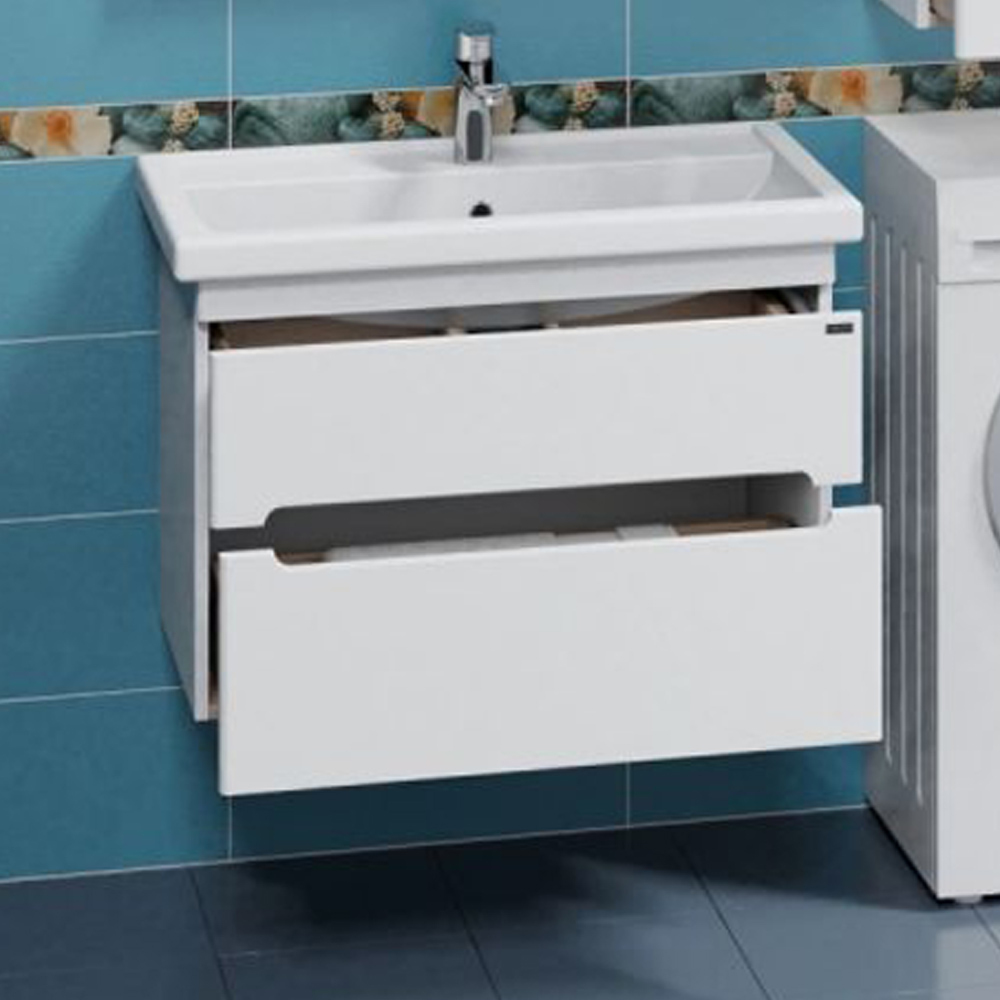 Тумба Санта Лондон 80 под раковину Фостер, подвесная, с ящиками, цвет белый - фото 1