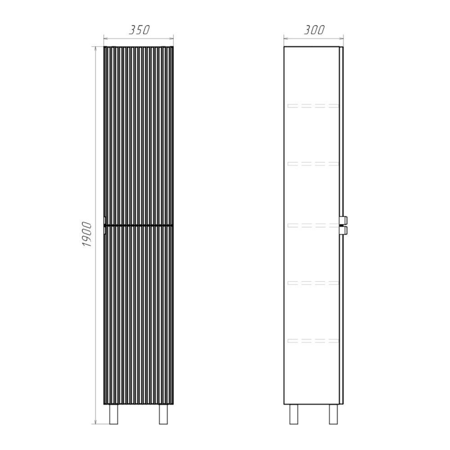 Шкаф-пенал Comforty Лима 35 Н, напольный, цвет антрацит - фото 1