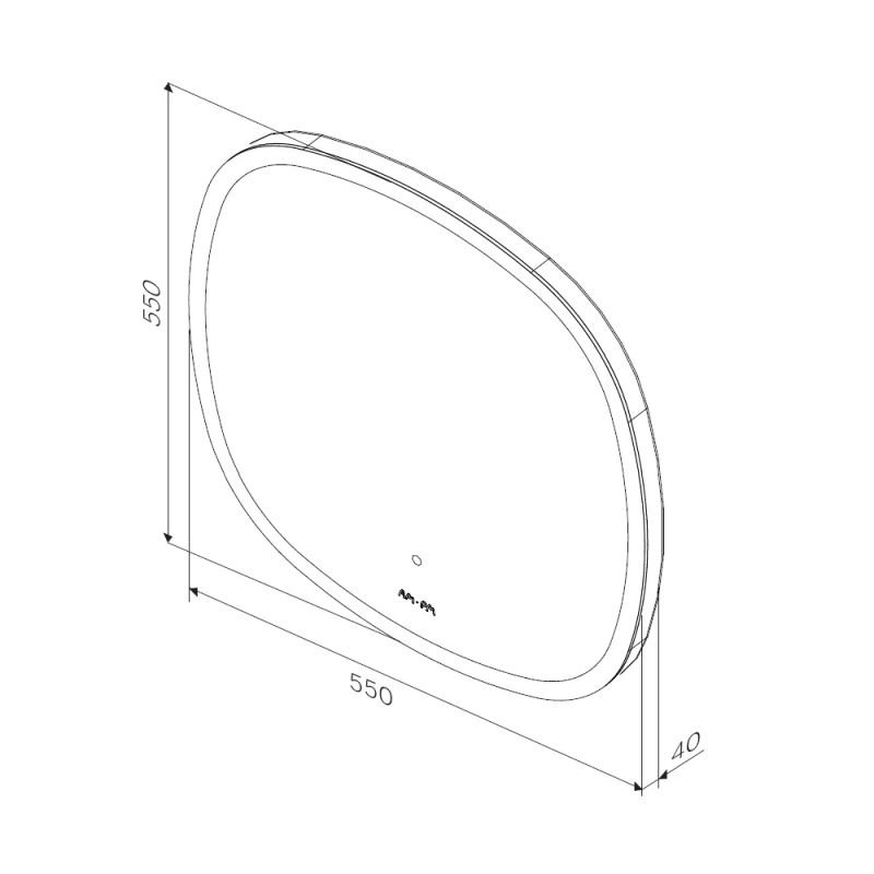Зеркало AM.PM Func 55x55, с подсветкой и диммером - фото 1