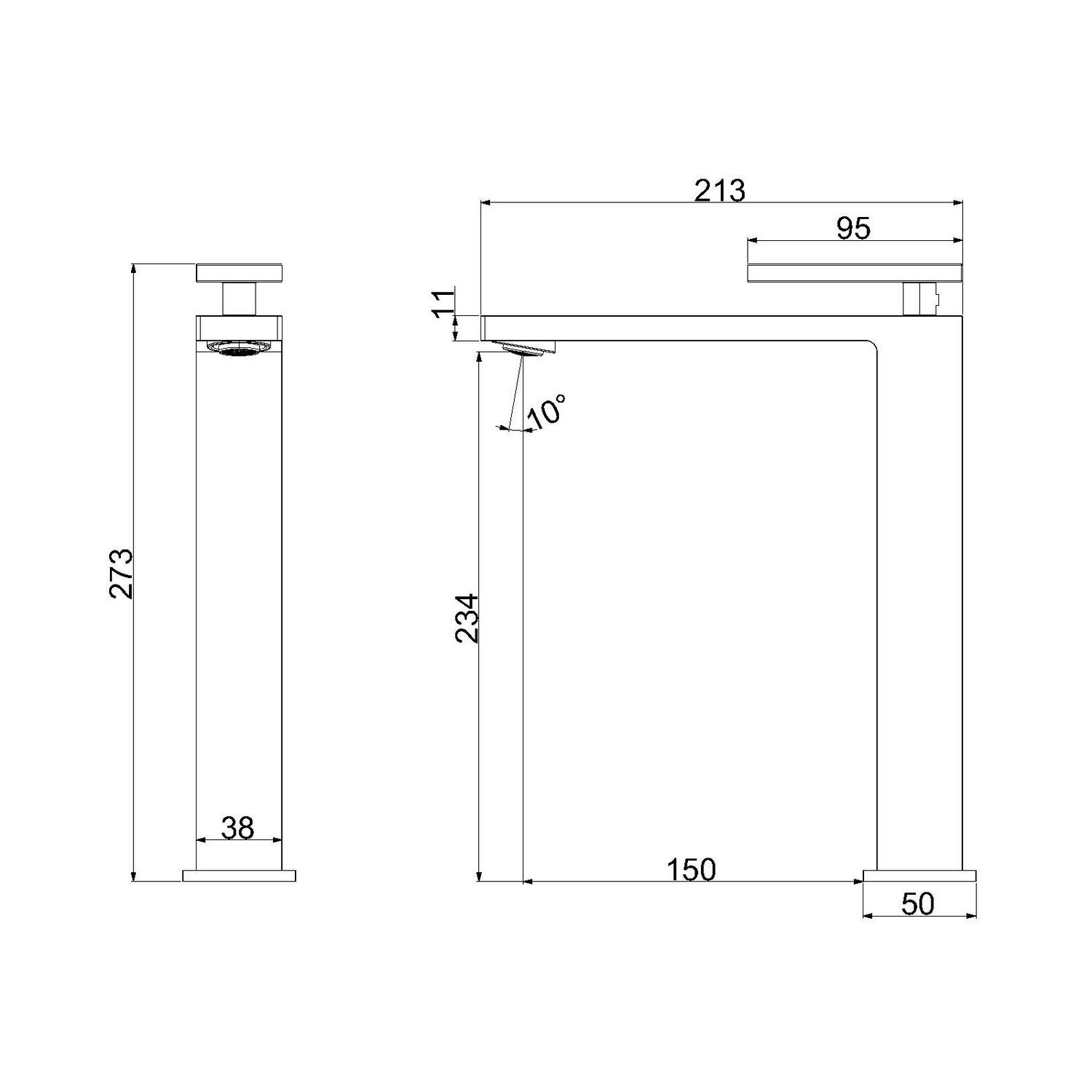 Смеситель Vincea Dice VBF-2DS2MB для раковины, цвет черный - фото 1