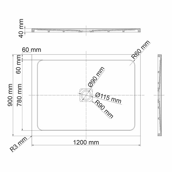 Поддон для душа WasserKRAFT Dinkel 58T07 120x90, искусственный камень, цвет белый - фото 1